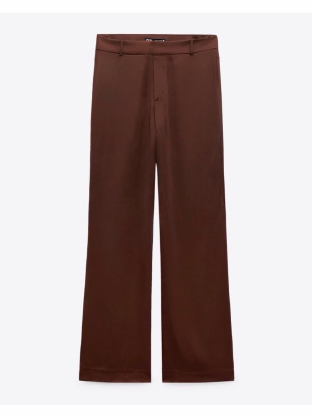 NWT Zara brown satin effect pants full length - small